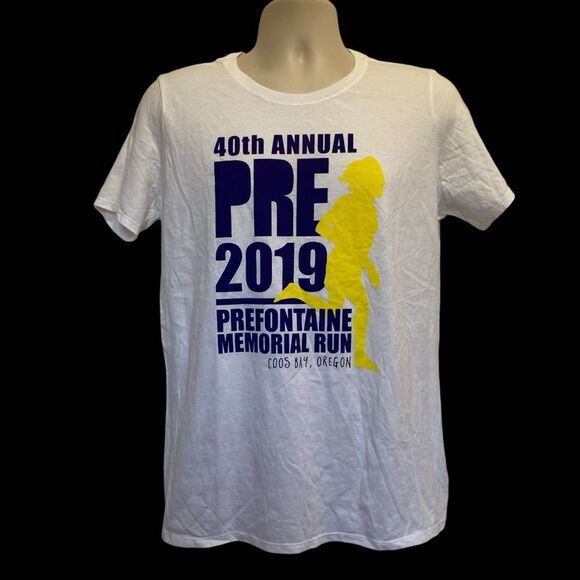 The Nike Tee 40th Annual PRE Prefontaine Memorial Run 2019 Athletic Cut White L - Picture 11 of 11
